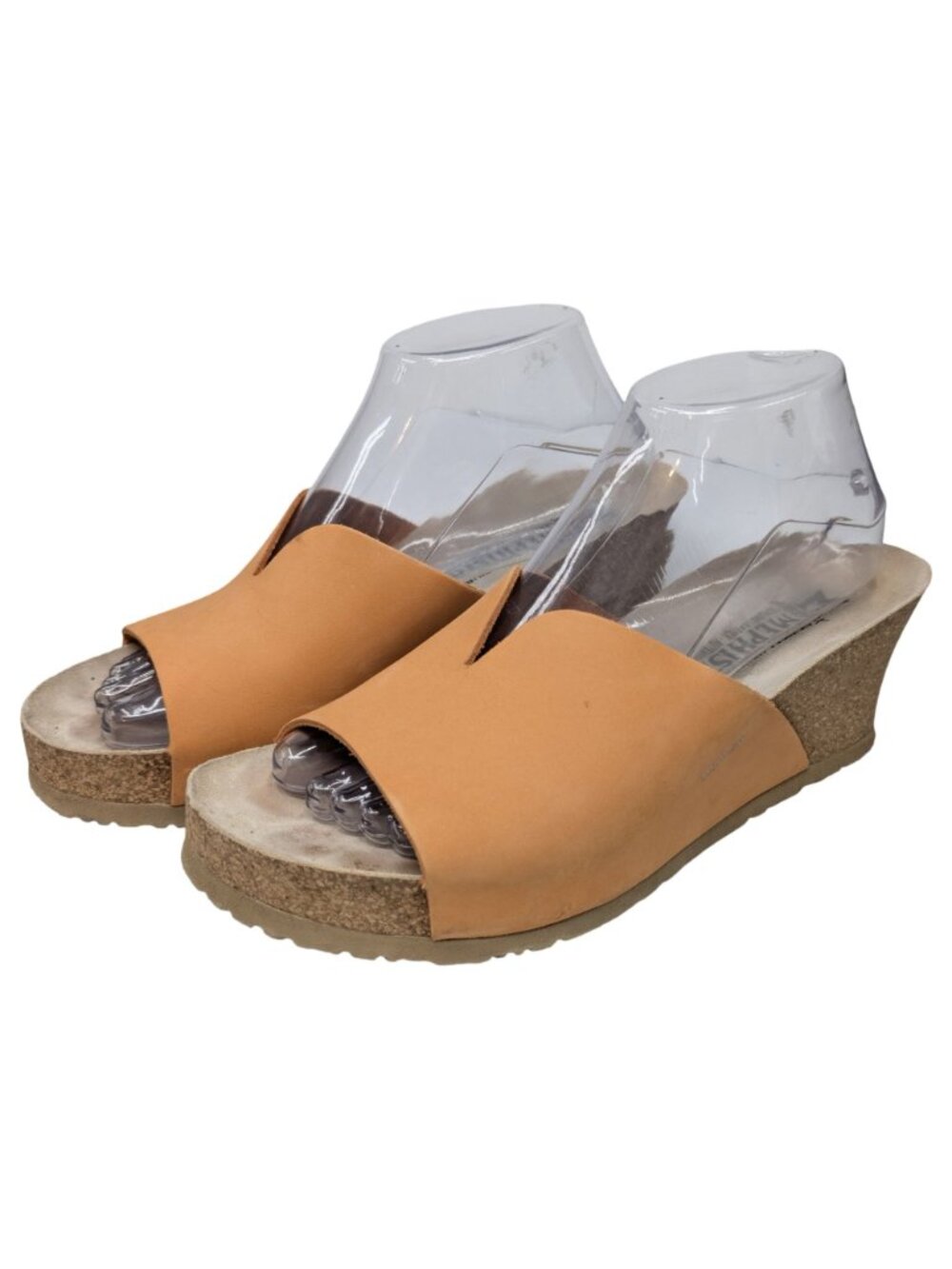 Mephisto Lisane Camel Scratch Sandals Womens Tan Leather Wedge Heel EU 40 US 9 - Picture 6 of 12
